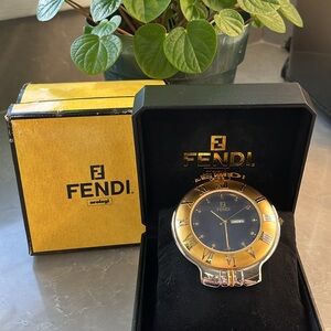 FENDI - authentic desk clock.  Never been out of the box except to photograph.
